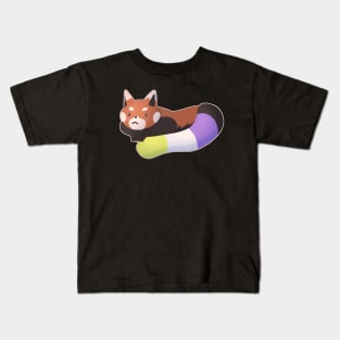 Non-Binary Pride Red Panda Kids T-Shirt